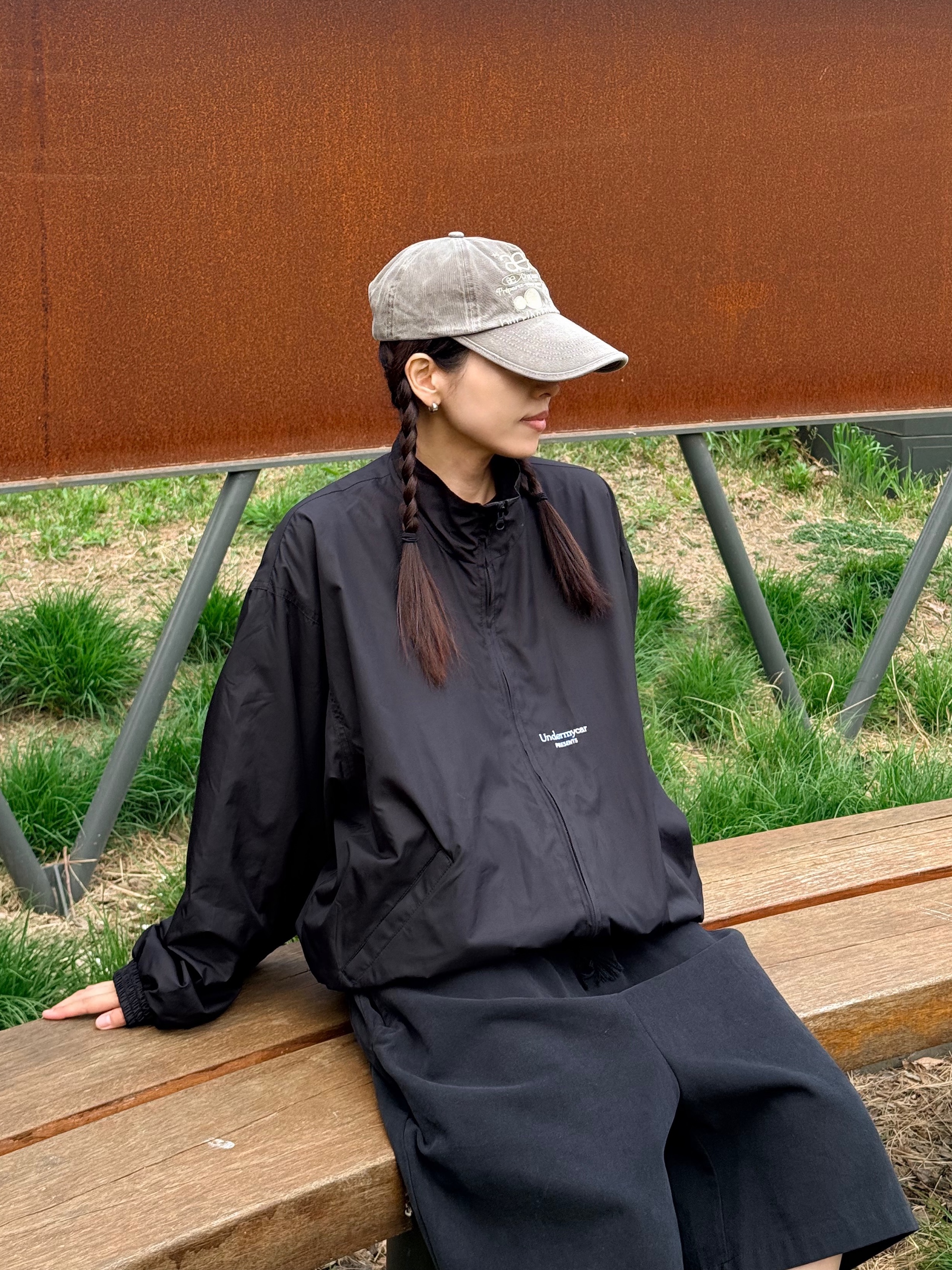 [예약 배송] AEAE Web Logo Washed 5 Pannel Ball Cap Brown, Undermycar Mu.24 Anti Fxxking Logo Play Crop Zip-up Jacket Black 착용 스타일 - 1