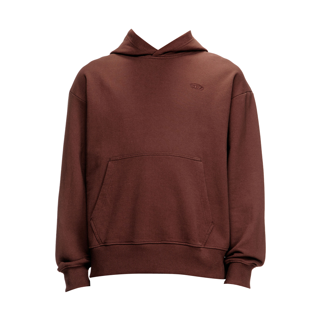 A113040GYCJ-61J Diesel Hoodie with Logo Embroidery Brown