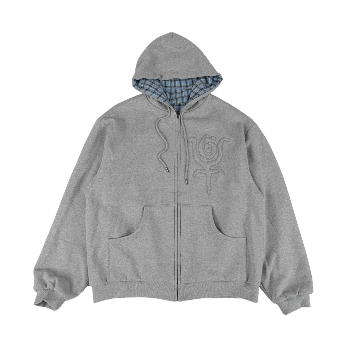 이알티알 리버시블 체크 후드 집업 스카이 블루(ERTR Reversible Check Hoodie Zip Up Sky Blue) - 2