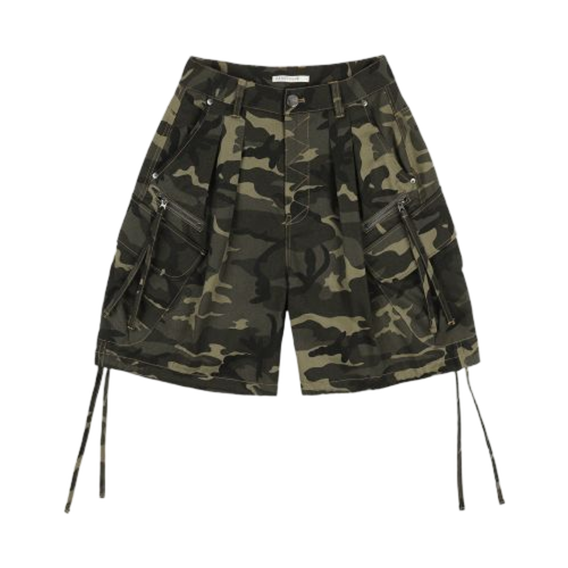 (W) 팬시 클럽 카고 레터링 버뮤다 팬츠 카키 카모((W) Fancy Club Cargo Lettering Bermuda Pants Khaki Camo)