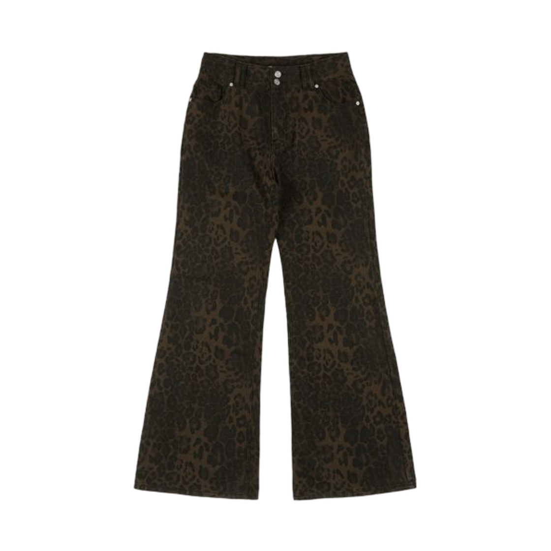(W) 팬시 클럽 레오파드 부츠컷 팬츠 브라운((W) Fancy Club Leopard Bootcut Pants Brown)