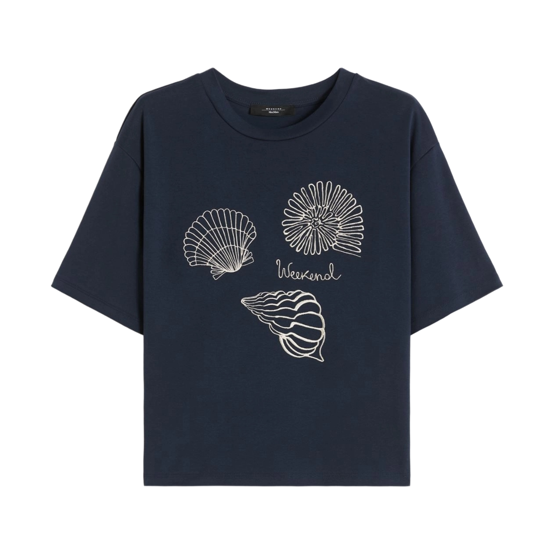 (W) 위켄드 막스마라 사바토 코튼 티셔츠 네이비((W) Weekend Max Mara Sabato Cotton T-Shirt Navy)