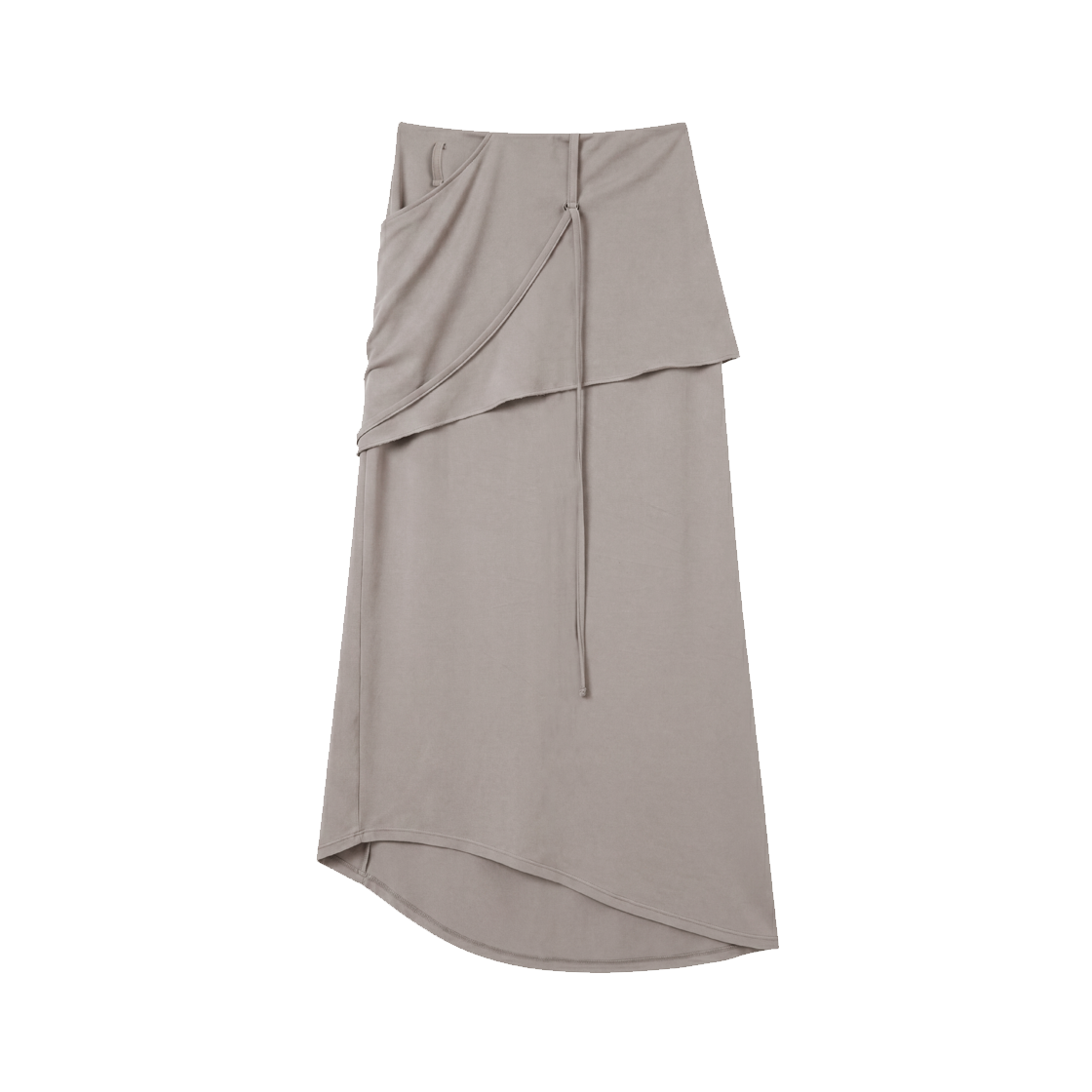 비엘알 어시메트릭 레이어드 맥시 스커트 라이트 코코아(BLR Asymmetric Layered Maxi Skirt Light Cocoa) - 2