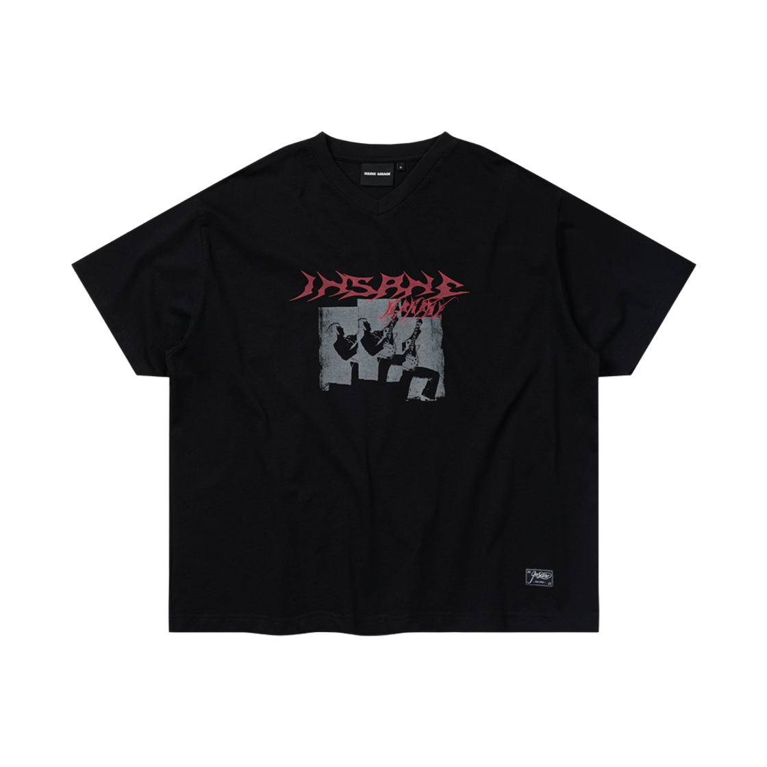 인세인개러지 그래픽 브이넥 티셔츠 - 블랙(INSANE GARAGE Graphic V-Neck T-Shirt_Black)