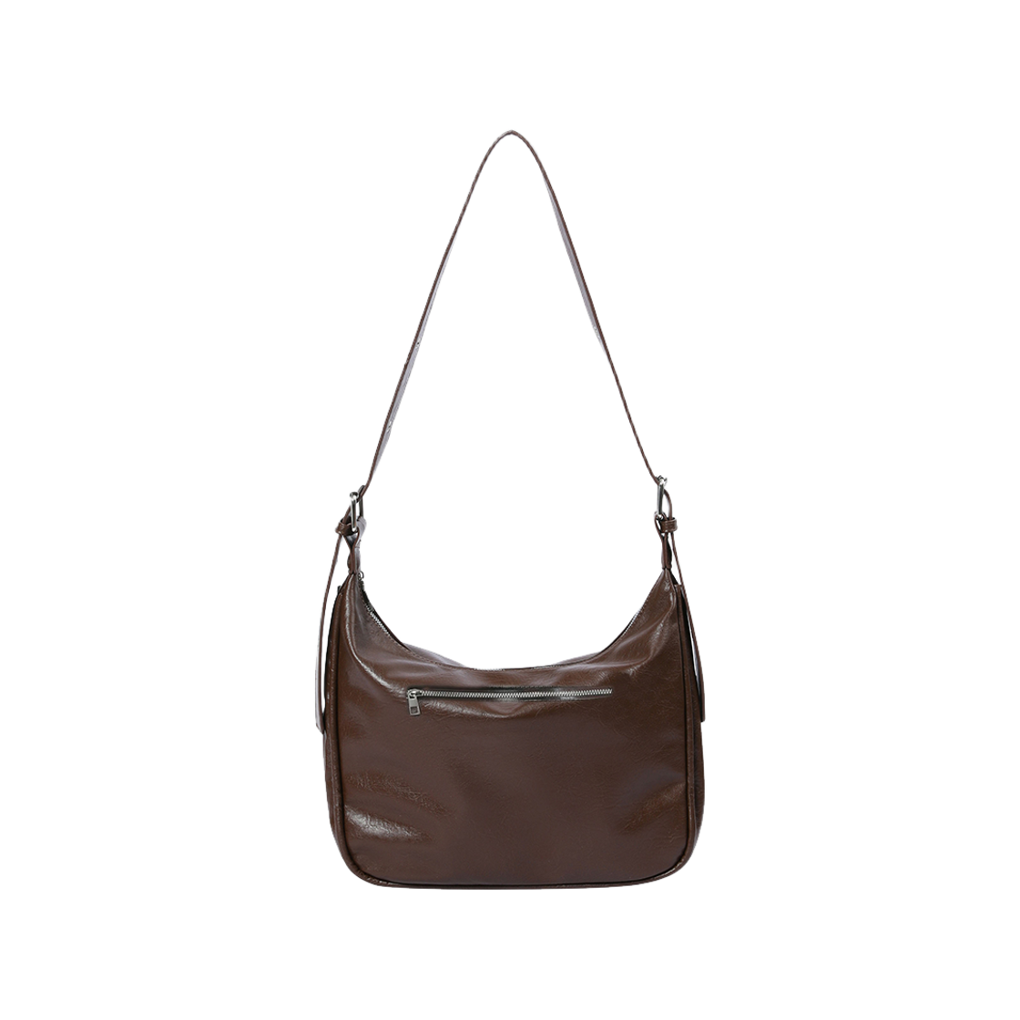 포트 더블 링클 레더 숄더백 남녀공용 브라운(MUCENT Pot Double Wrinkle Leather Shoulder Bag Brown) - 2