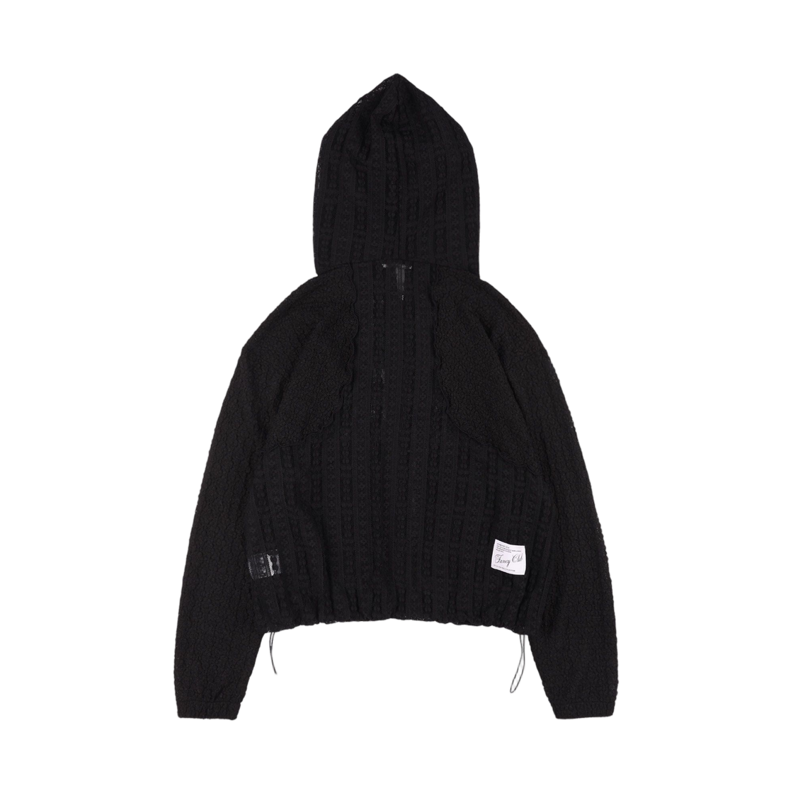 (W) 팬시 클럽 플럼피 레이스 라인 후드집업 블랙((W) Fancy Club Plumpy Lace Line Hooded Zip Up Black) - 2