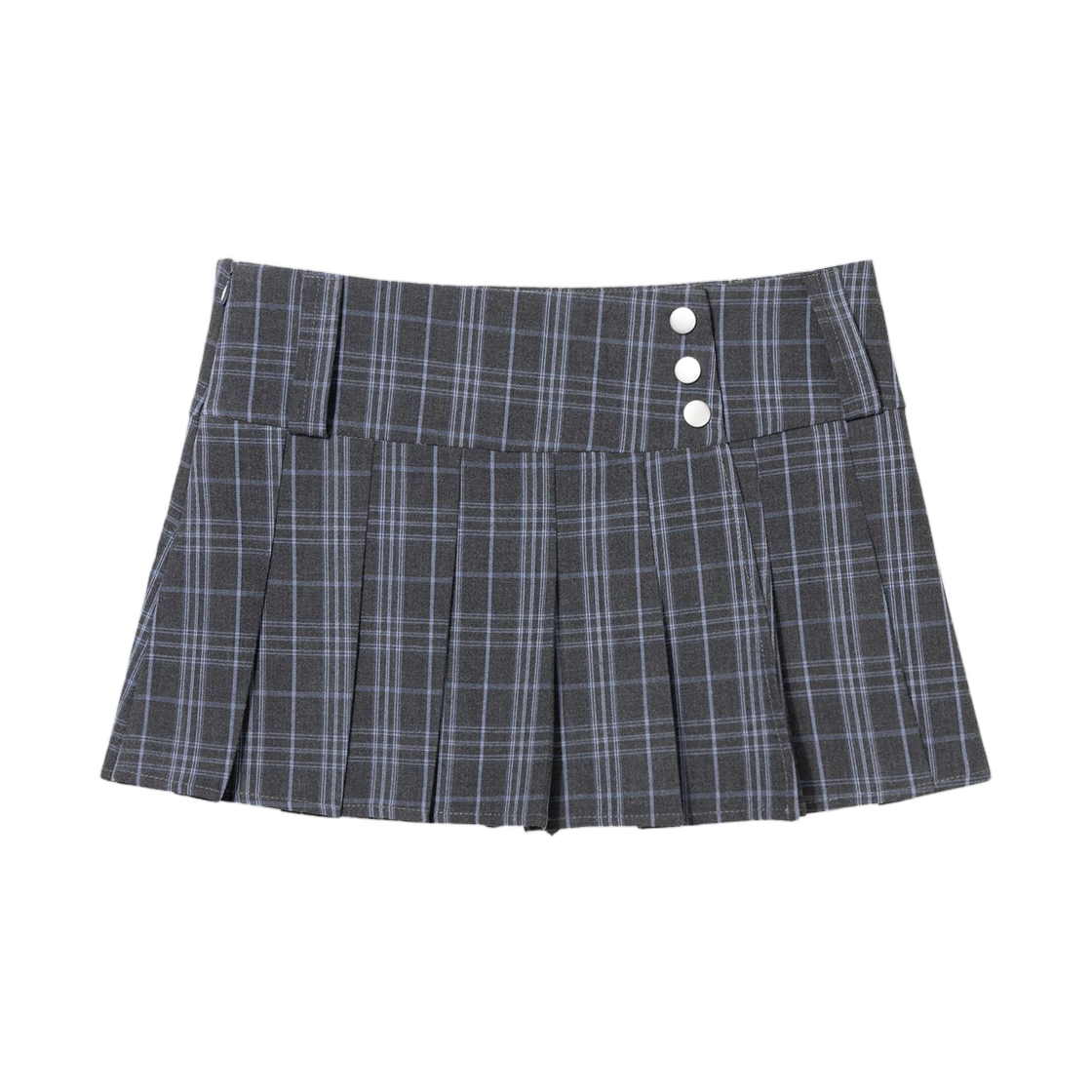 (W) 팬시 클럽 체크 플리츠 랩 스커트 차콜((W) Fancy Club Check Pleated Wrap Skirt Charcoal)