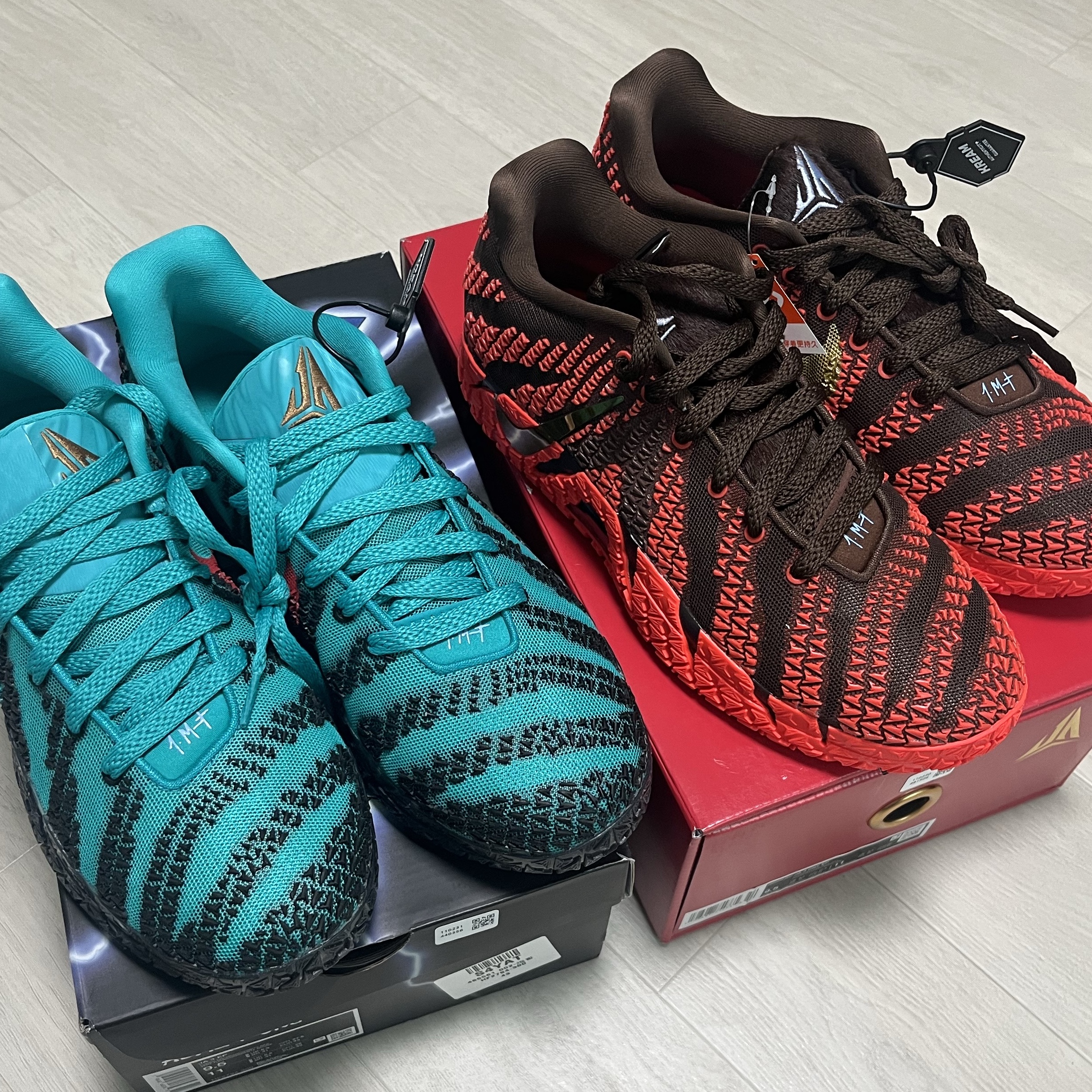 Nike Ja 3 EP Scratch 3.0 Turbo Green Black, Nike Ja 3 EP Lunar New Year Light Chocolate Silt Red 착용 스타일 - 3