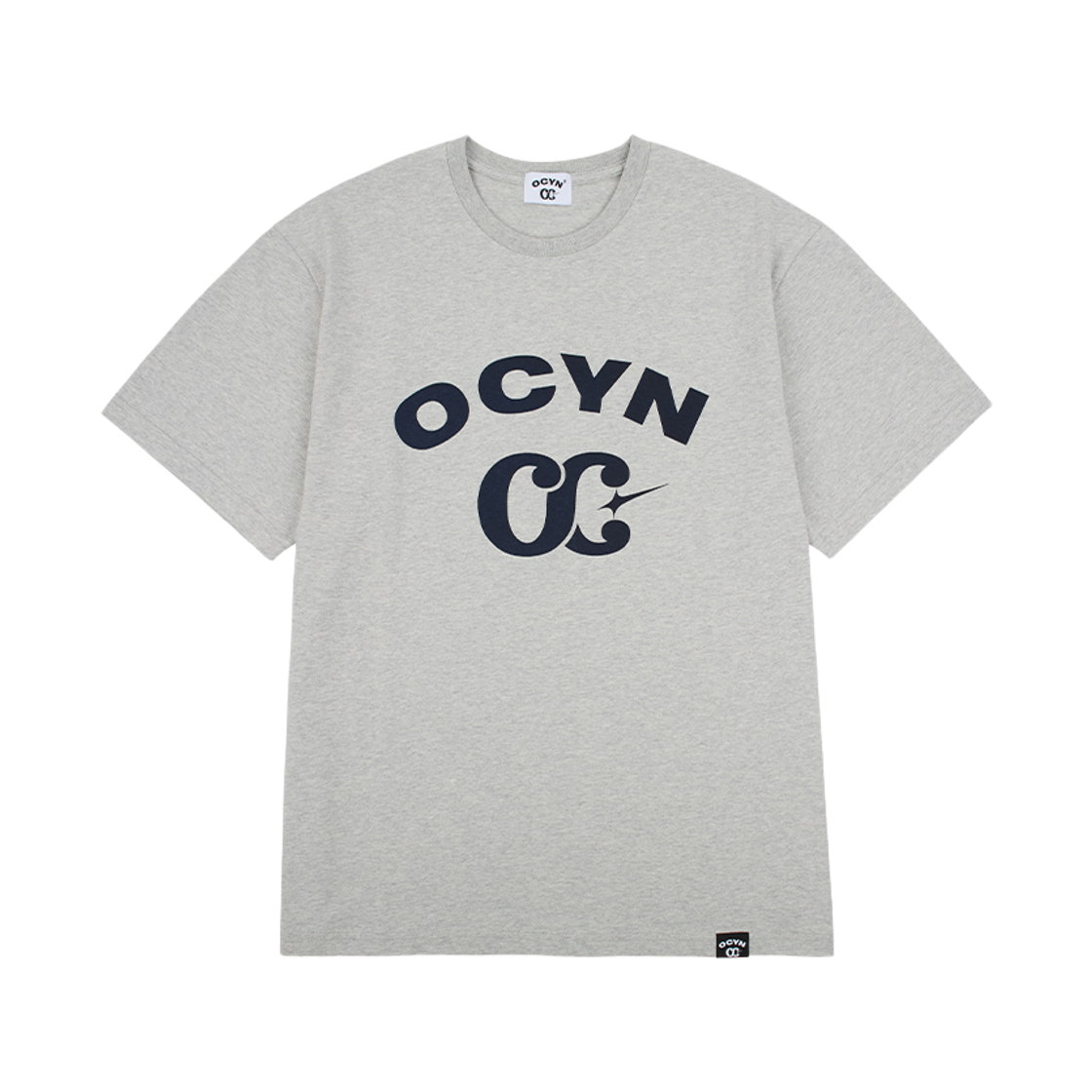 오브콜스와이낫 베이직 로고 티셔츠 멜란지 그레이(ofcoursewhynot Basic Logo T-Shirt Melange Grey)