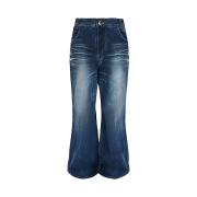 AX CONNECTION Summer Oil Washed Flare Denim Pants