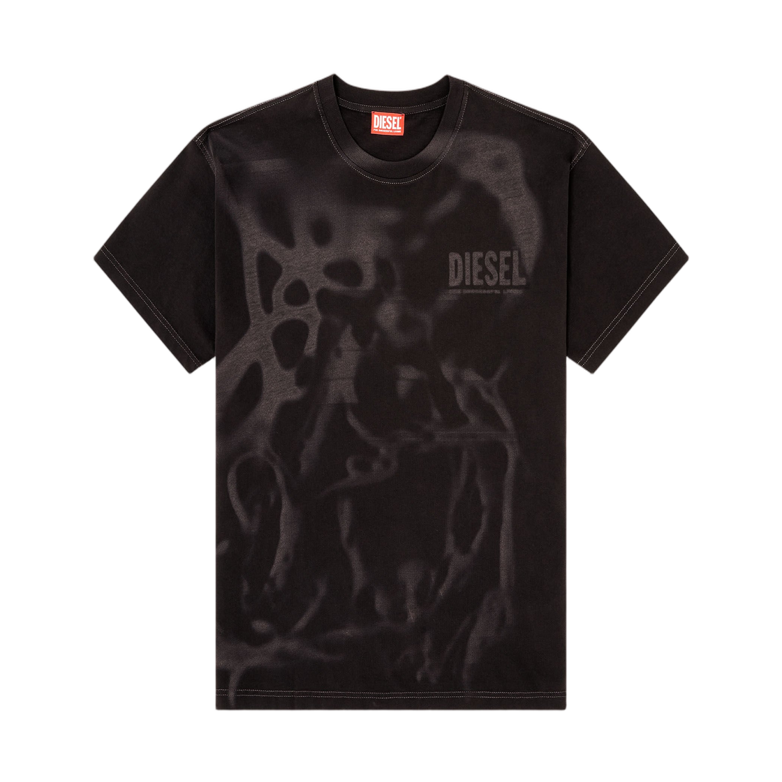 A199950LJBS-9XX Diesel Cotton T-Shirt with Laser Print Black