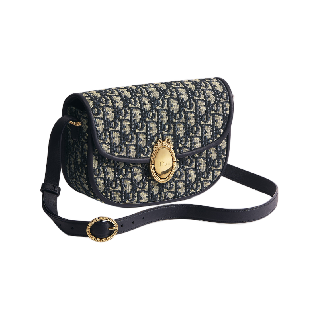 M3922QTZQ-M928 Dior Medium Dior Medallion Flap Bag Dior Oblique Jacquard Blue