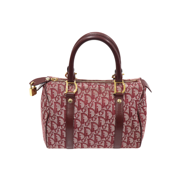 ITG33TTCMERP Dior Red Oblique Jacquard Gold-Tone Trotter Boston Tote Bag