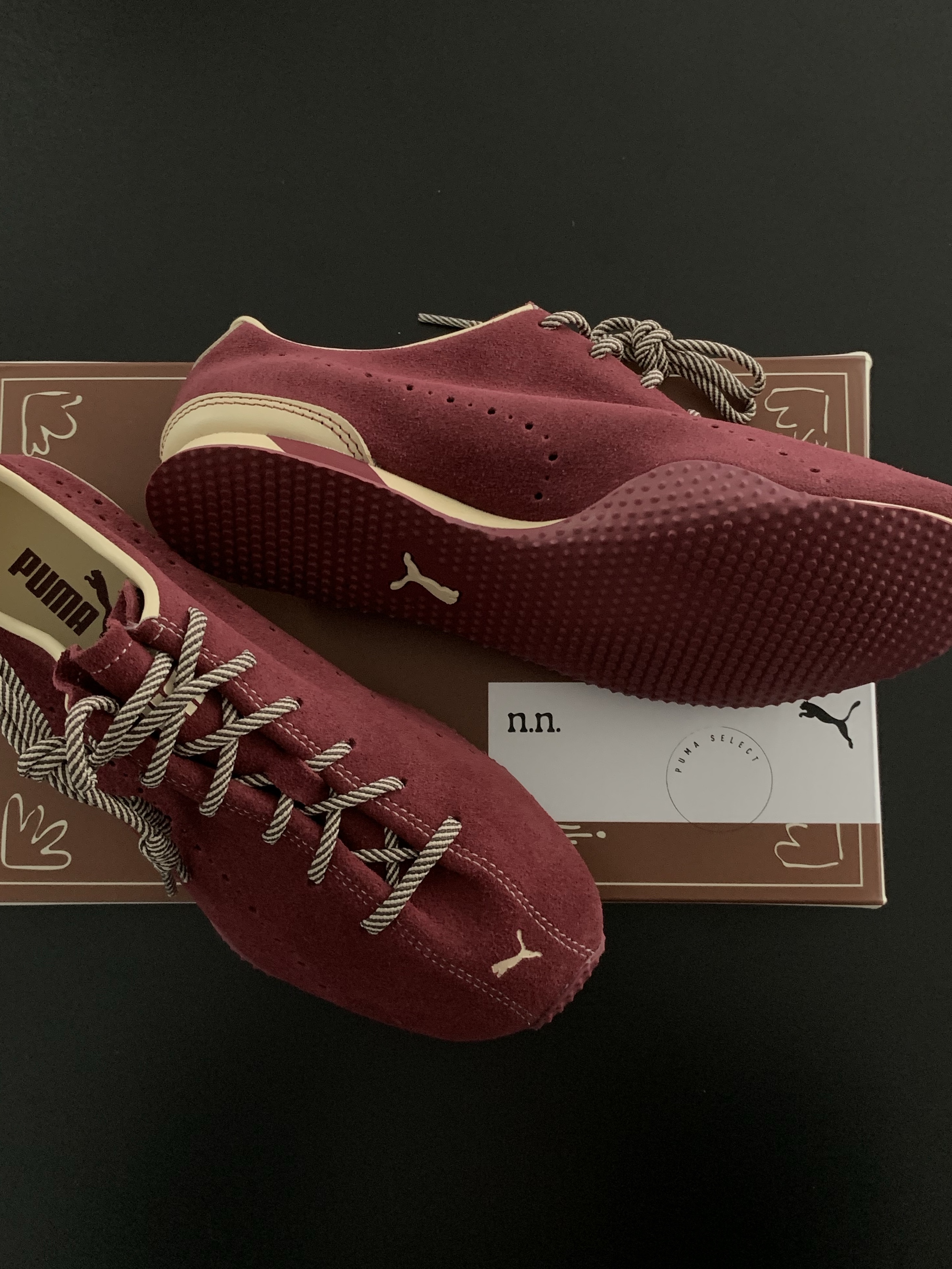 (W) Puma x Noafterno H-Street Casual Sports Shoes Red 착용 스타일 - 1