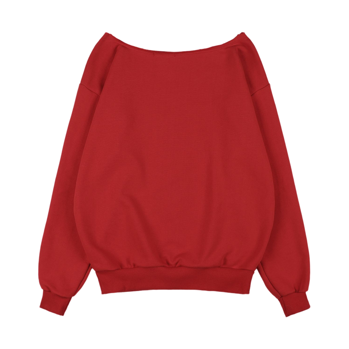 (W) 팬시 클럽 넥클리스 원숄더 스웨트셔츠 레드((W) Fancy Club Necklace One Shoulder Sweatshirt Red) - 2
