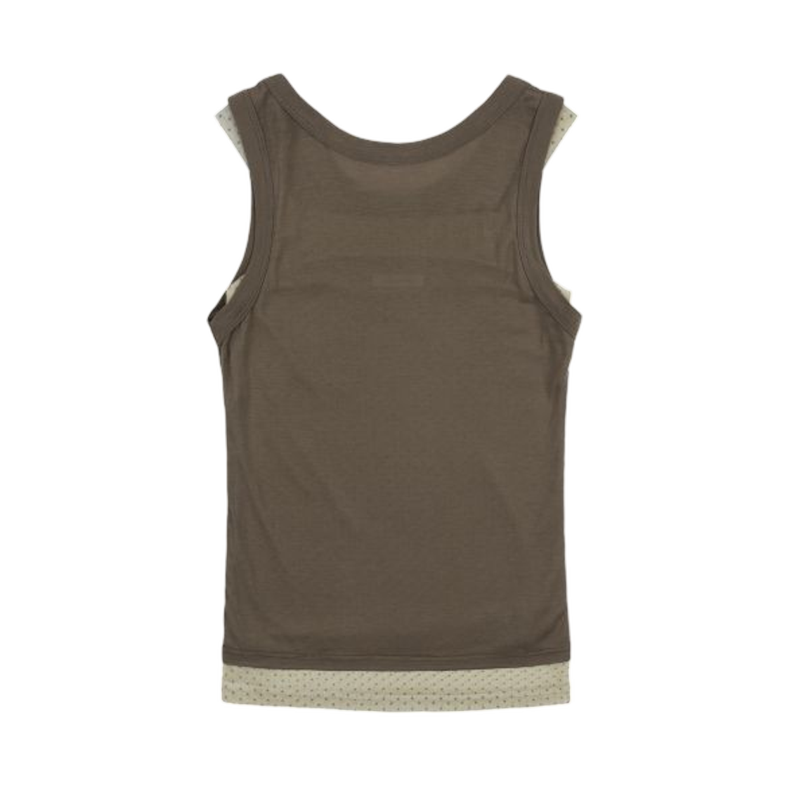 (W) 팬시 클럽 쓰리웨이 도트 메쉬 레이어드 슬리브리스 브라운((W) Fancy Club 3Way Dot Mesh Layered Sleeveless Brown) - 2