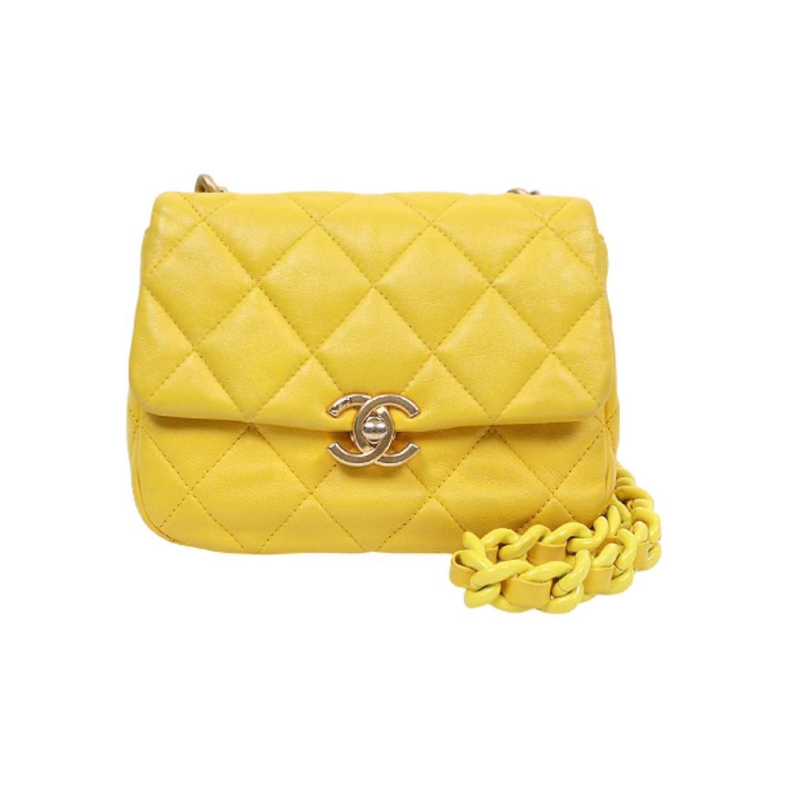 ITOFA382DE8C Chanel Yellow Lambskin Petit Sac Shoulder Bag