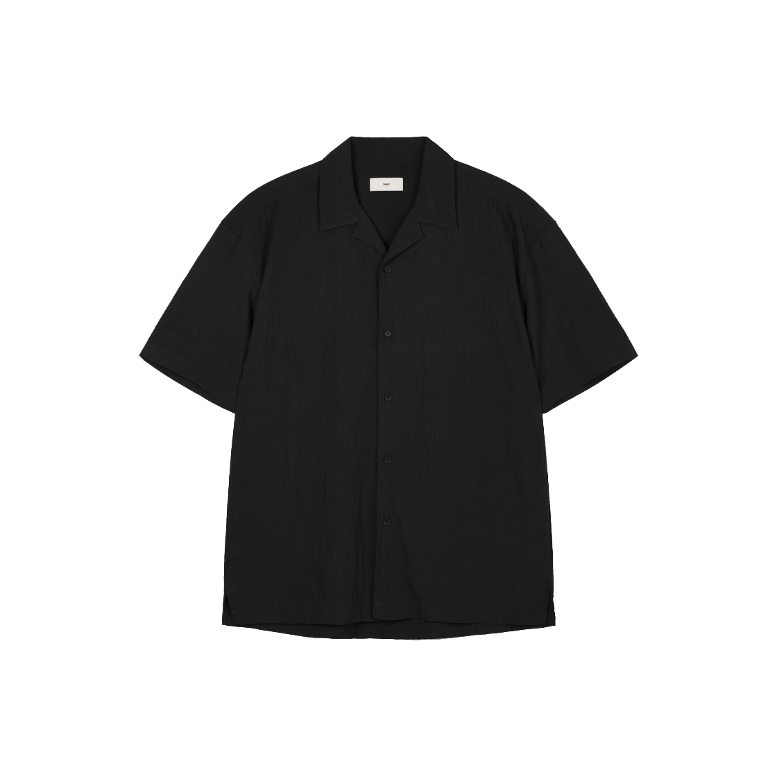 티엔지티 링클 오픈 카라 셔츠 블랙(TNGT Wrinkled Open Collar Shirt Black)