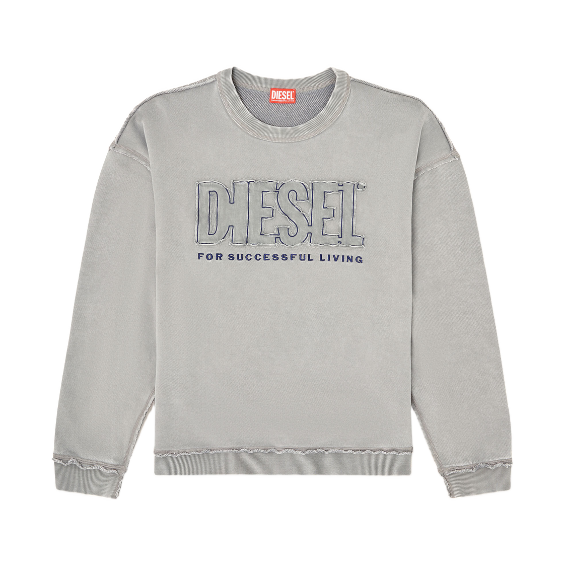 A204630KMAG-97D Diesel Cotton Sweatshirt with Applique Logo Grey