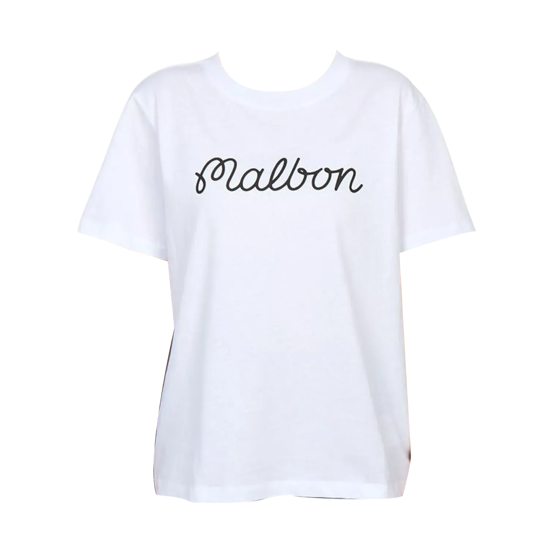 (W) 말본 골프 코제트 스크립트 티셔츠 화이트((W) Malbon Golf Cosette Script T-Shirt White)