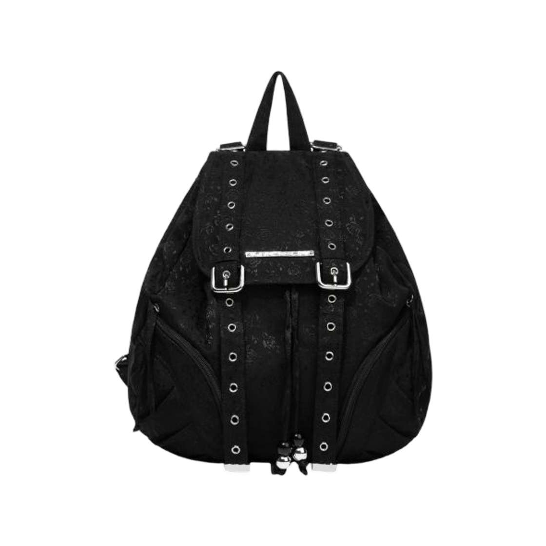 팬시 클럽 새틴 아일렛 백팩 블랙(Fancy Club Satin Eyelet Backpack Black)