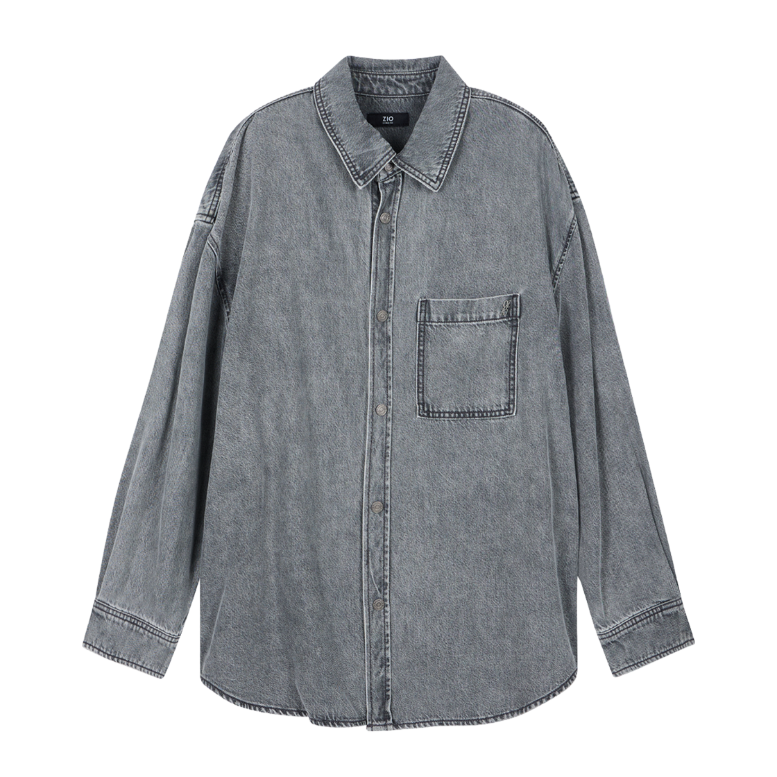 지오송지오 컬렉션 텐셀 데님 셔츠 그레이 BI2SH220GY(ZIOSONGZIO COLLECTION Tencel Denim Shirt Grey) - 1