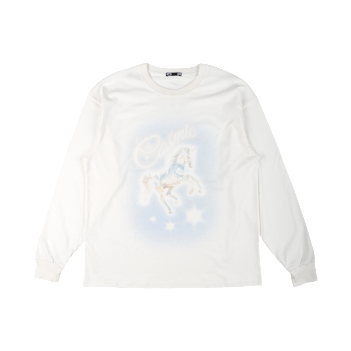 이알티알 코스믹 홀스 롱슬리브 티셔츠 화이트(ERTR Cosmic Horse L/S T-Shirt White)