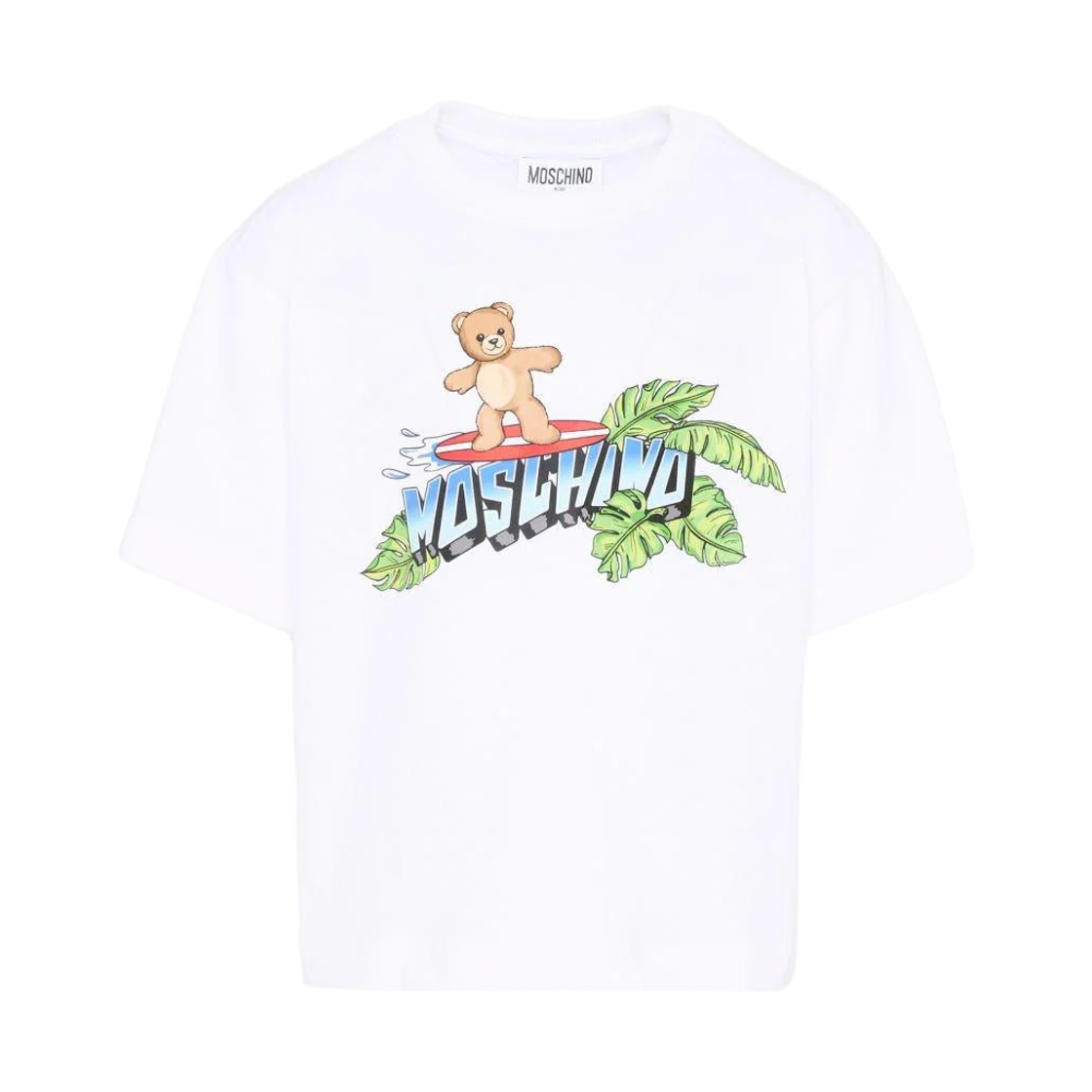 (키즈) 모스키노 숏슬리브 티셔츠 화이트((Kids) Moschino Short Sleeve T-Shirt White)