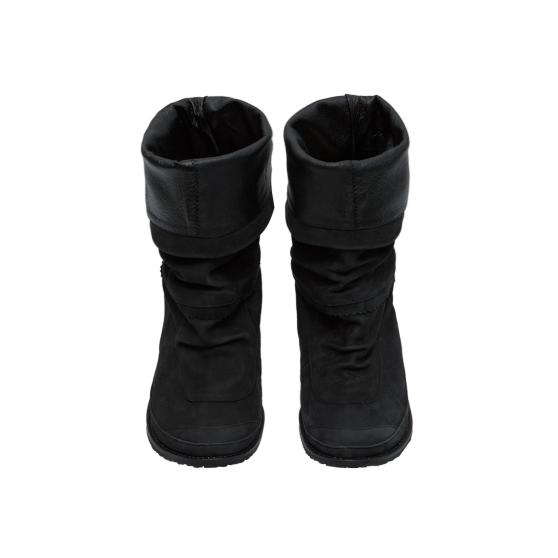 [프리오더] 폴리테루 우먼 폴딩 부츠 누벅 블랙([프리오더] Polyteru Women Folding Boots Nubuck Black) - 2