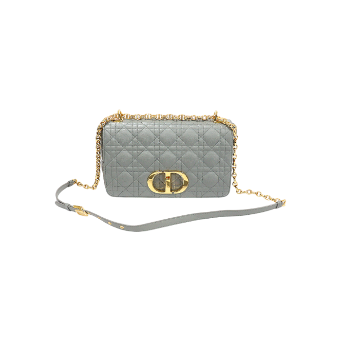ITH493PKSBQI Dior Stone Gray Cannage Calfskin Caro Medium Shoulder Bag