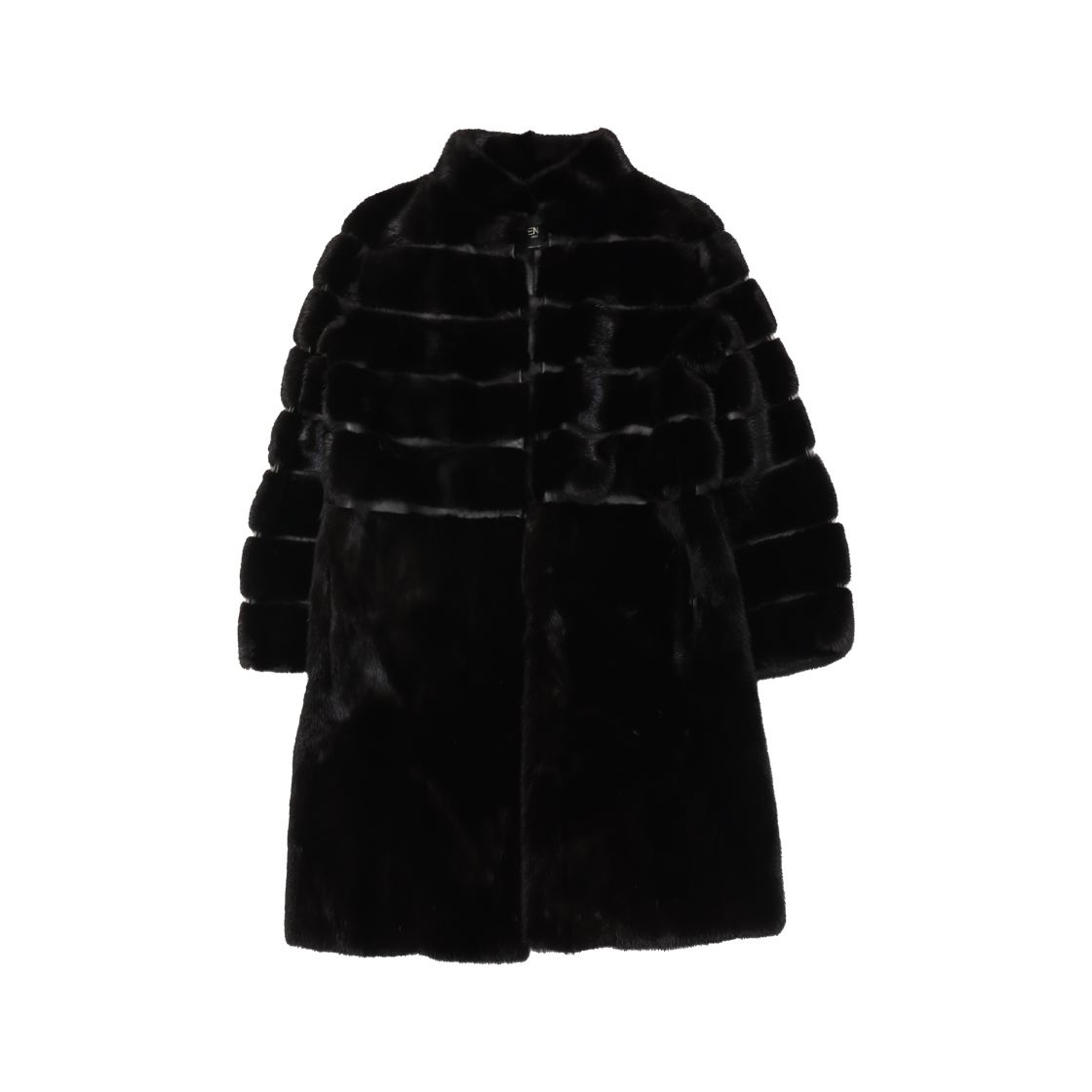펜디 FNN682 밍크 퍼 벨트 코트 블랙(Fendi FNN682 Mink Fur Belted Coat Black) - 1