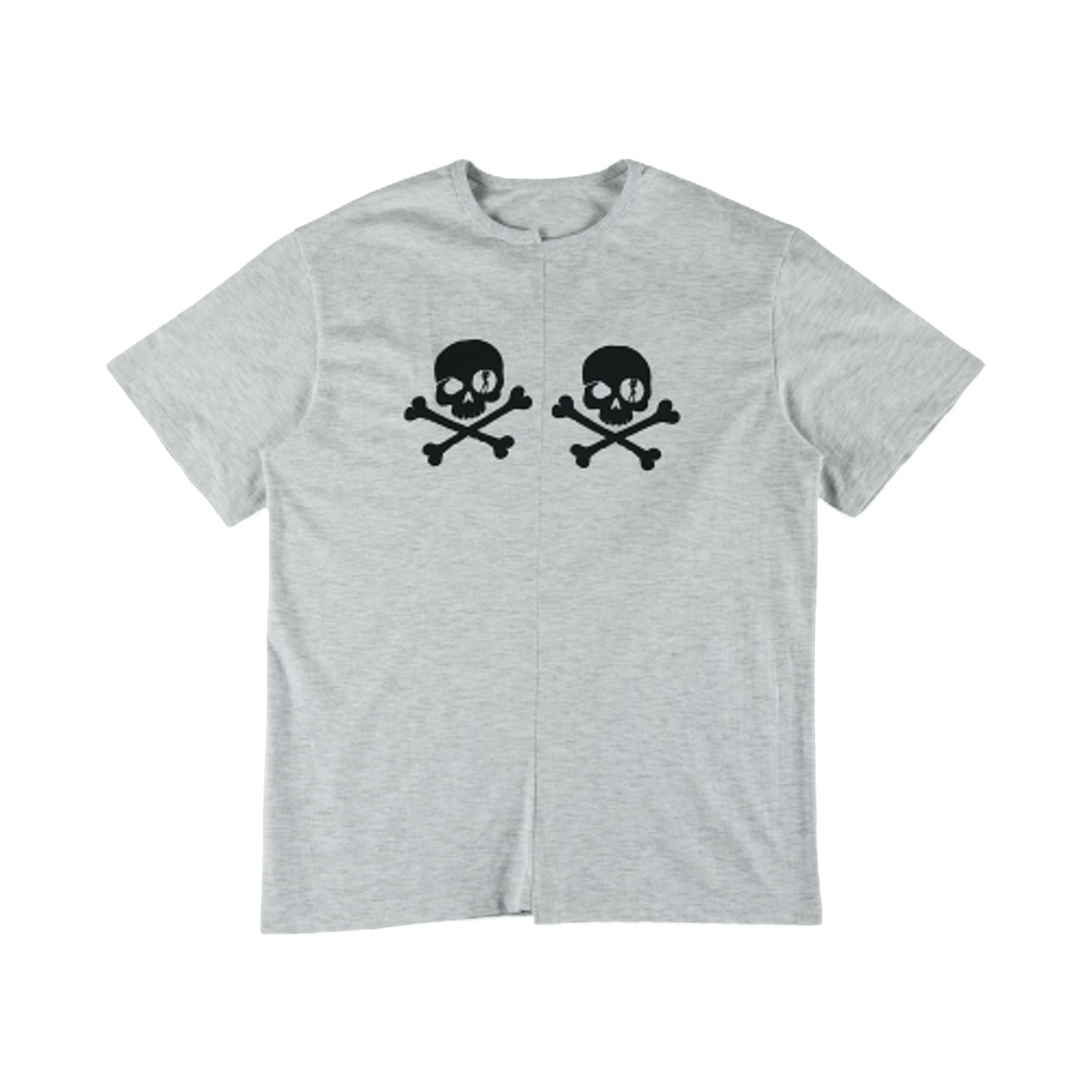 이알티알 투 스컬 티셔츠 멜란지 화이트(ERTR Two Skull T-Shirt Melange White)