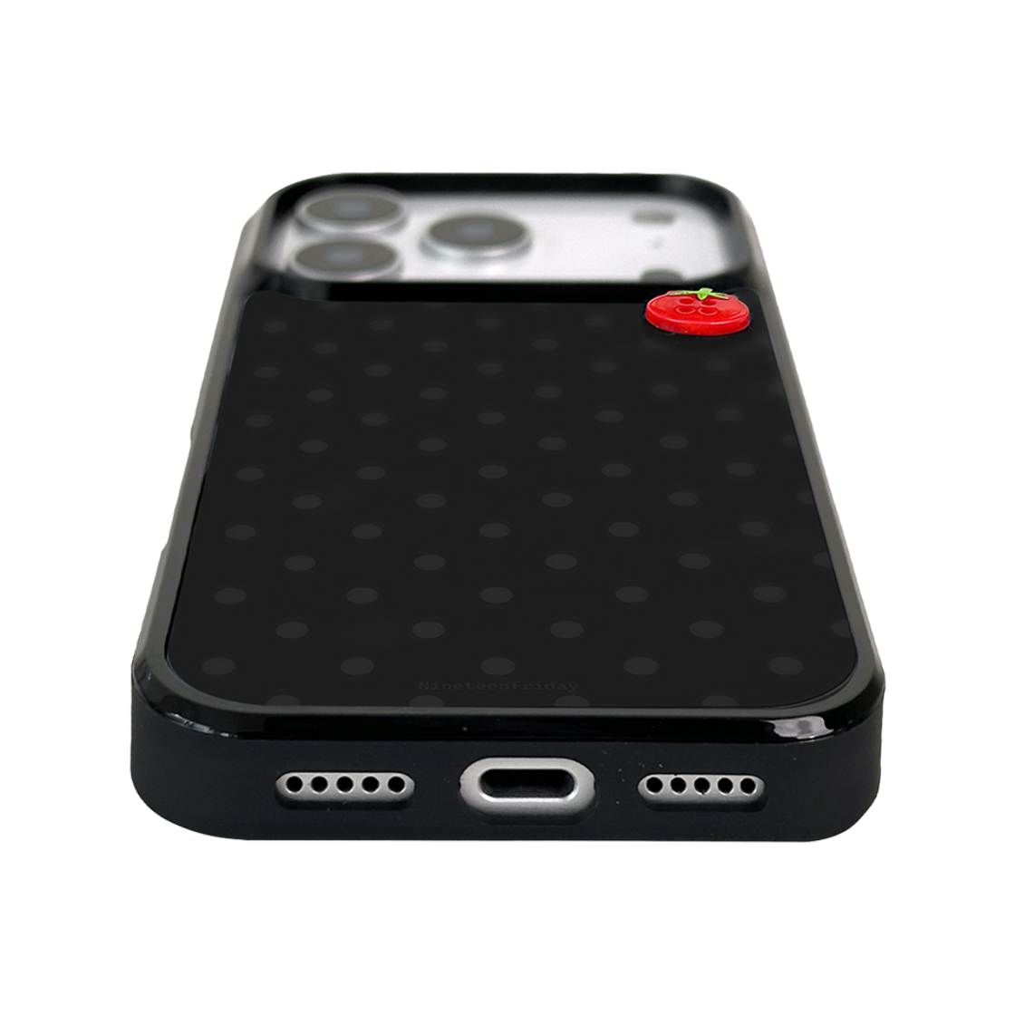 나인틴프라이데이 토마토 단추 패턴 맥세이프 에폭시 케이스 - 블랙 도트(NINETEENFRIDAY Tomato Button Pattern Magsafe Epoxy Case - black dot) - 4