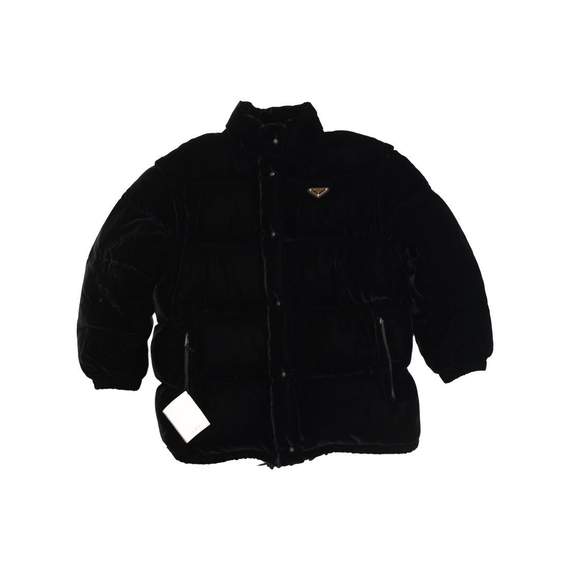 프라다 29X805 컨버터블 벨벳 다운 자켓 비스코스 레이온 블랙(Prada Convertible Velvet Down Jacket in Black)