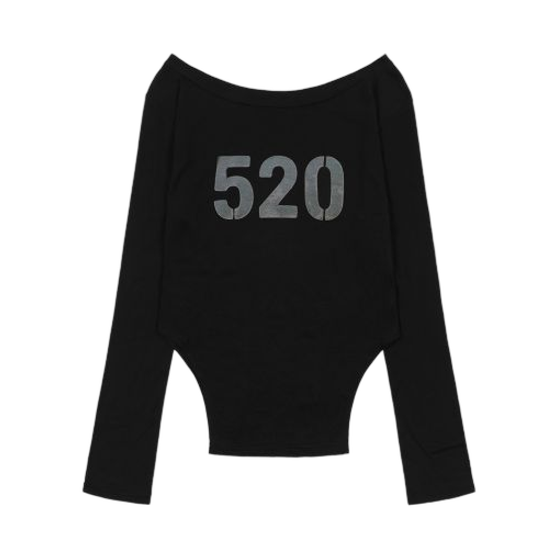 (W) 팬시 클럽 520 보트넥 쉬어 롱슬리브 블랙((W) Fancy Club 520 Boat Neck Sheer Long Sleeve Black)