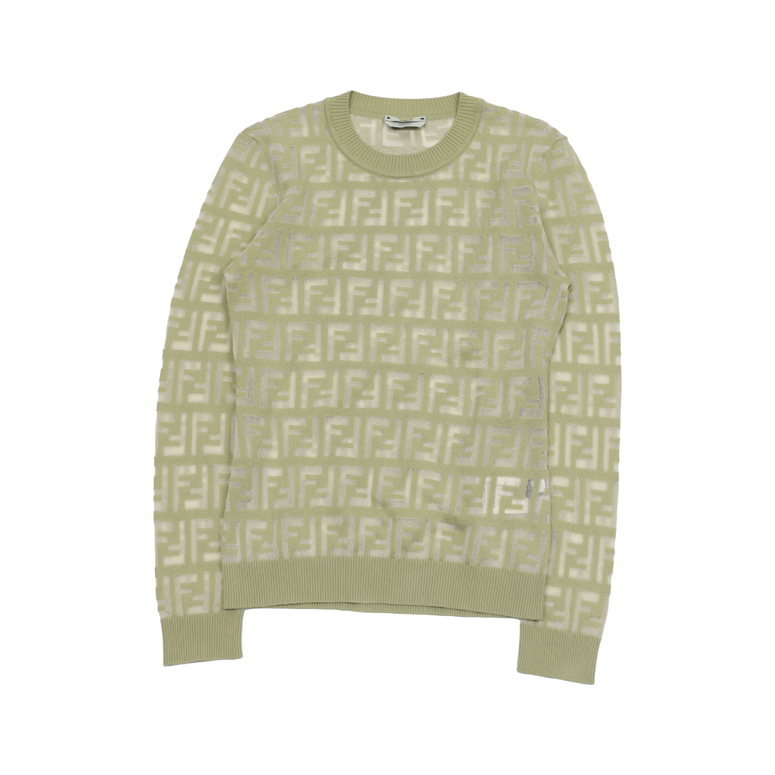 펜디 FZY797 FF 시스루 니트 스웨터 그린(Fendi FZY797 FF Sheer Knit Sweater in Green)