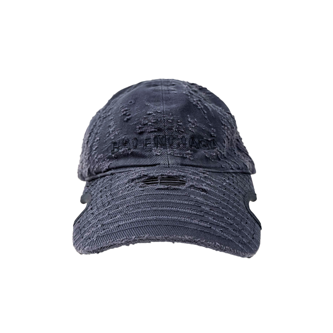 ITF87LWI9JJ3 Balenciaga 23SS Denim Embroidered Distressed Cap Blue
