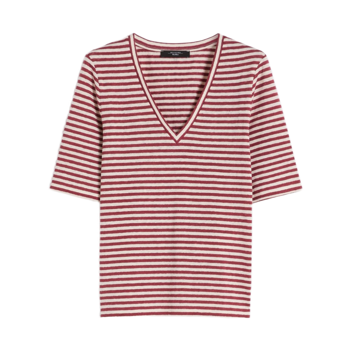 (W) 위켄드 막스마라 옵치오네 린넨 티셔츠 체리((W) Weekend Max Mara Opzione Linen T-Shirt Cherry)