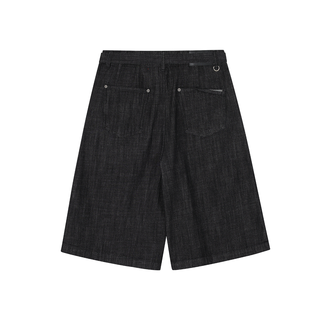 송지오 옴므 어시메트릭 크롭 와이드 데님 쇼츠 블랙(SONGZIO HOMME Asymmetric Crop Wide Denim Shorts Black) - 2