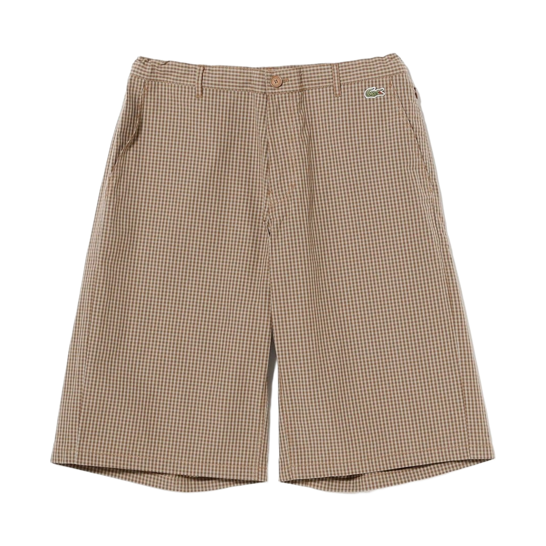 빔즈 x 라코스테 스페셜 오더 체크 쇼츠 피칸(Beams x Lacoste Special Order Check Shorts Pecan) - 1