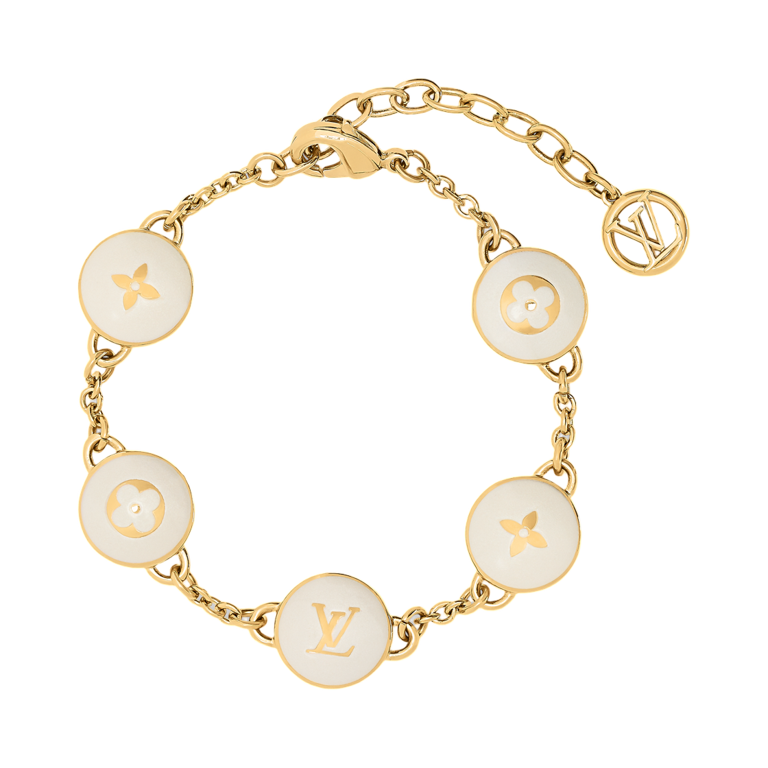 M1964A (W) Louis Vuitton LV Pearly Confetti Bracelet Gold