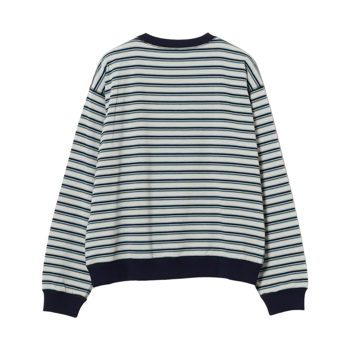 (W) 단톤 스트라이프 롱슬리브 스웨트 티셔츠 2606 블루 그레이((W) Danton Stripe Long Sleeve Sweat T-Shirt 2606 Blue Grey) - 2