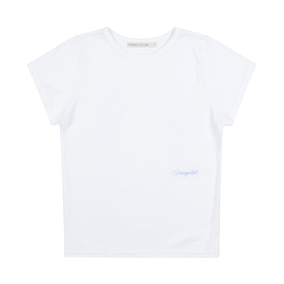 (W) 팬시 클럽 리버스 오브 헤븐 크롭 티셔츠 블루((W) Fancy Club Reverse of Heaven Crop T-Shirt Blue)