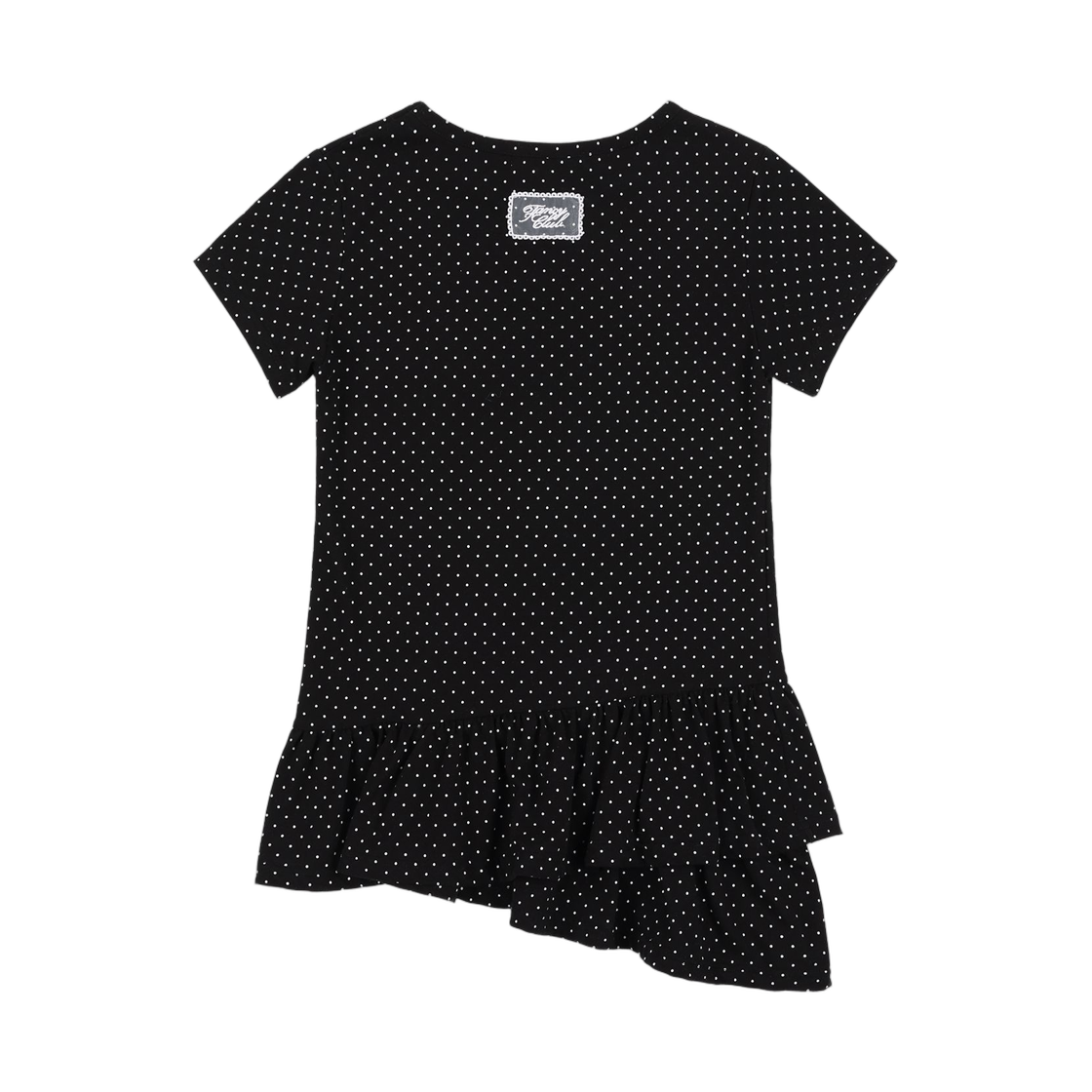 (W) 팬시 클럽 프릴 레이어드 도트 티셔츠 블랙((W) Fancy Club Frill Layered Dot T-Shirt Black) - 2