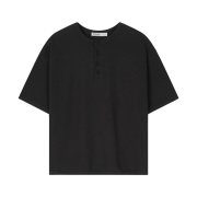noun Henley Neck T-Shirts Charcoal