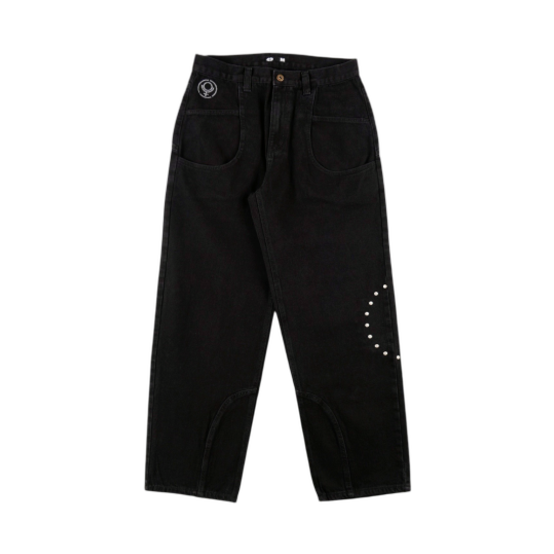 이알티알 마빈 서클 리벳 데님 팬츠 블랙(ERTR Marvin Circle Rivet Denim Pants Black) - 1