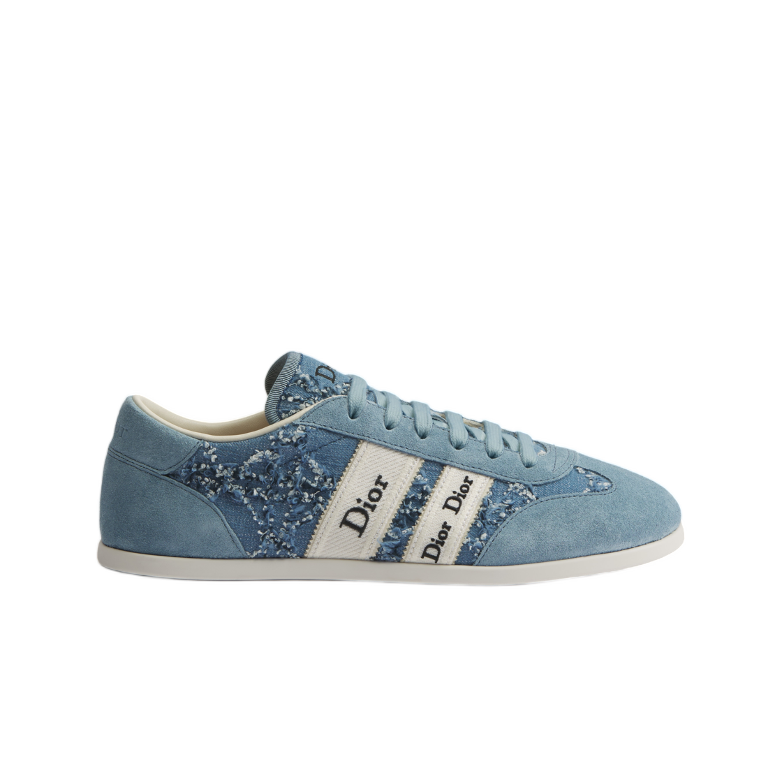 KCK554DCS-S27N (W) Dior Ribbon Sneaker Suede Calfskin & Cannage Cotton Boucle Blue White