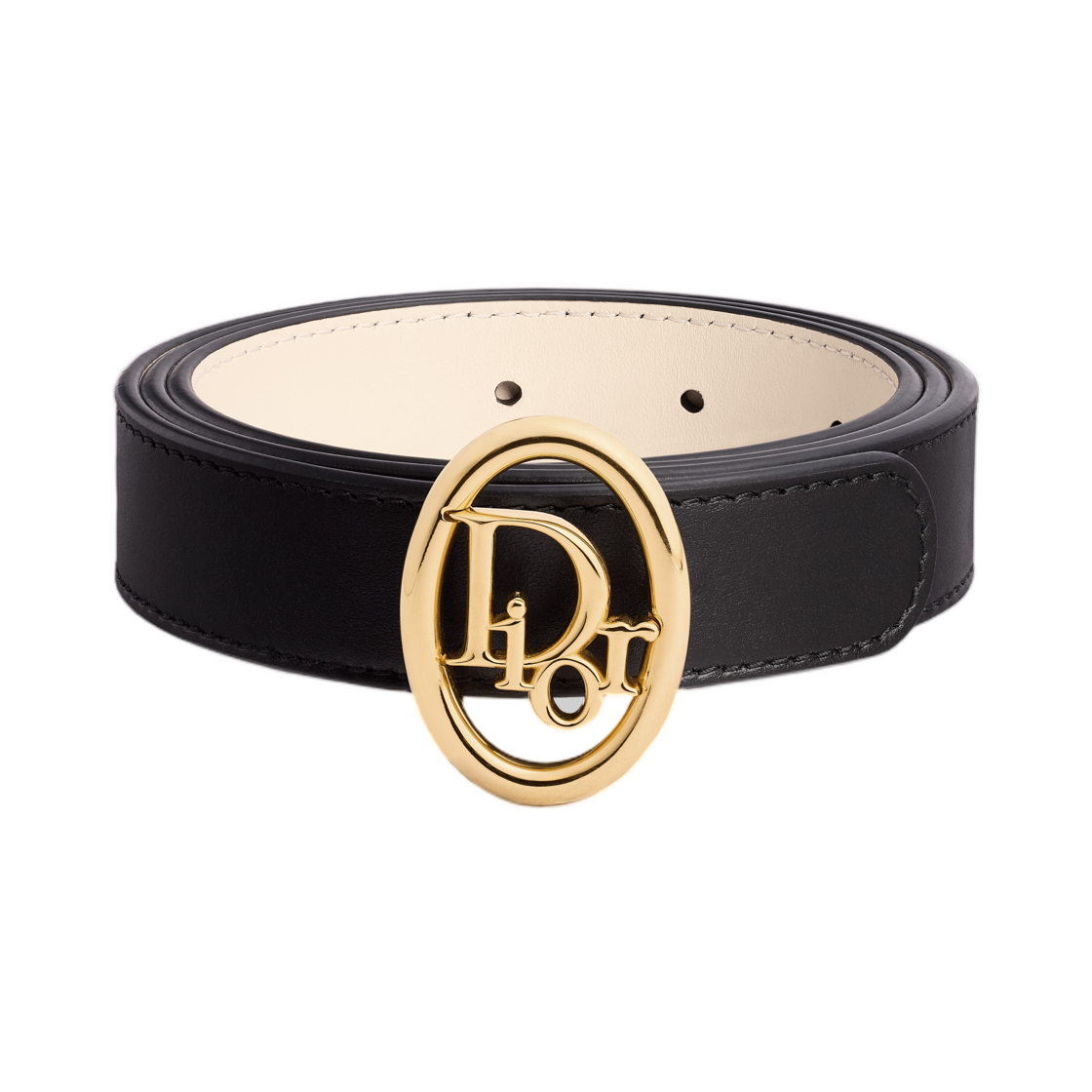 B1047GWJB-M64E (W) Dior Reversible Dior Oblique Belt Smooth Calfskin 25mm Black Creme