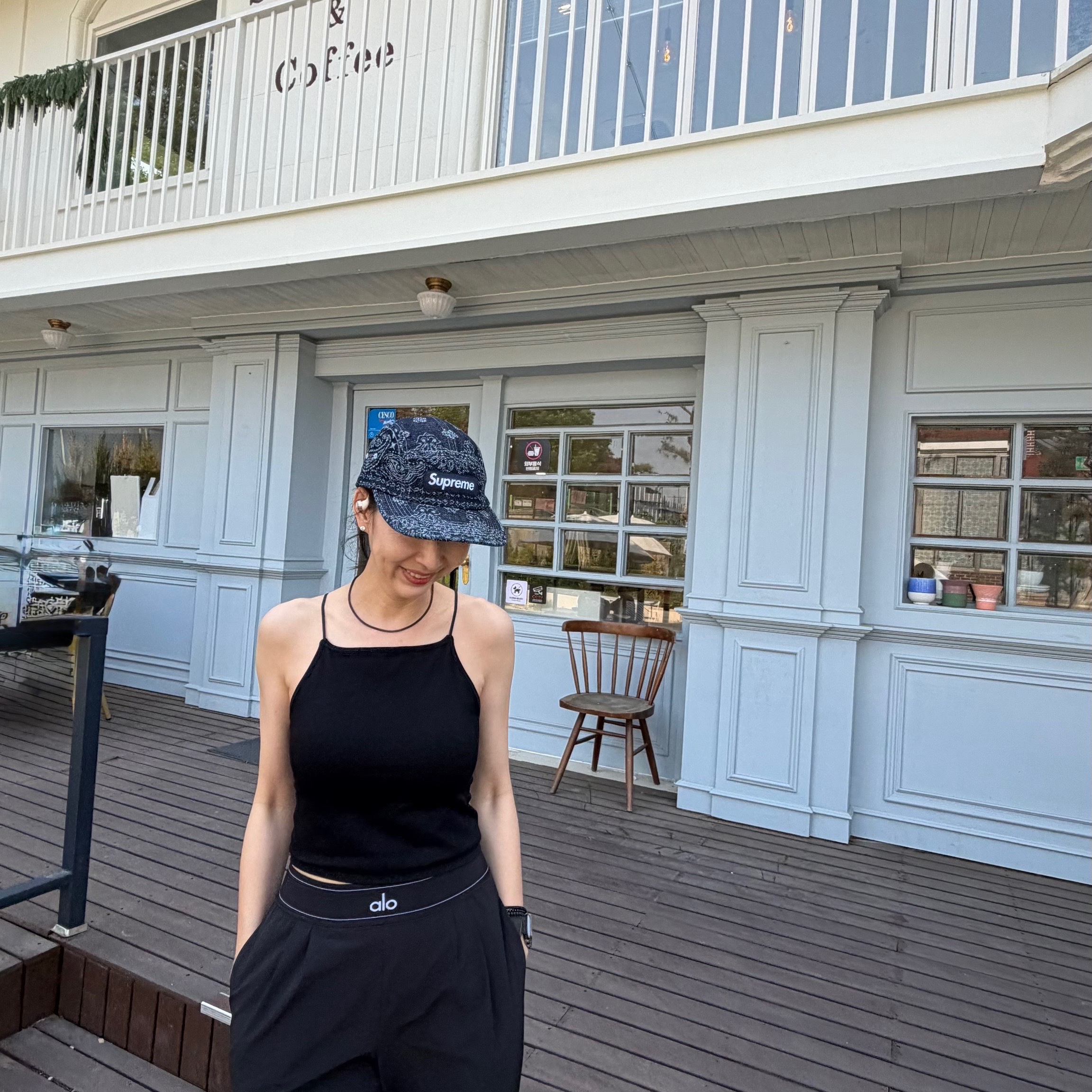 Supreme Bandana Jacquard Denim Camp Cap Indigo - 25SS 착용 스타일