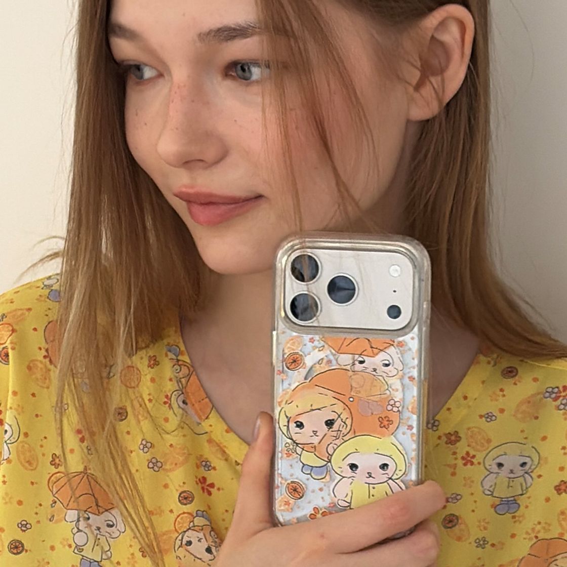 뮤즈무드 오렌지 레인 맥세이프 클리어 휴대폰 케이스(Musemood Orange Rain MagSafe Clear Phone Case) - 2